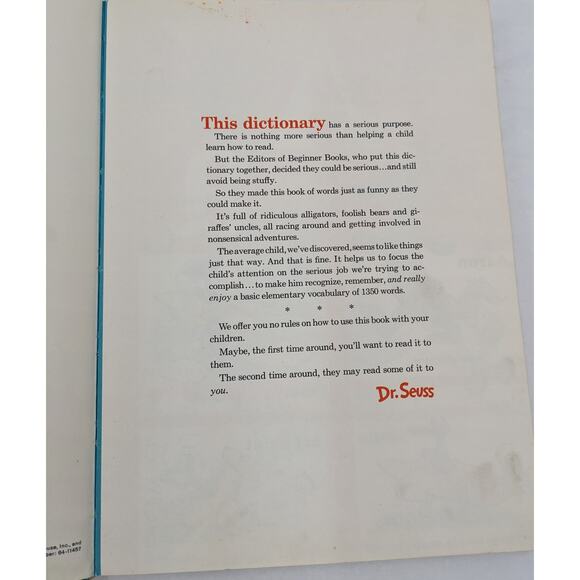 The Cat In The Hat Dictionary By The Cat Himself P.D. Eastman Vintage 1964 - Picture 10 of 16